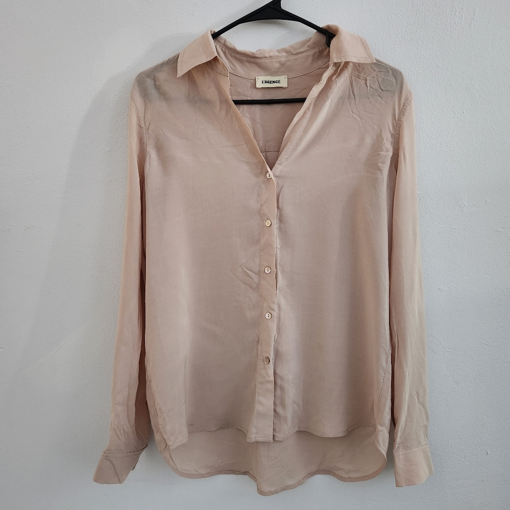 NWOT L'AGENCE Button Down Shirt Pale Pink